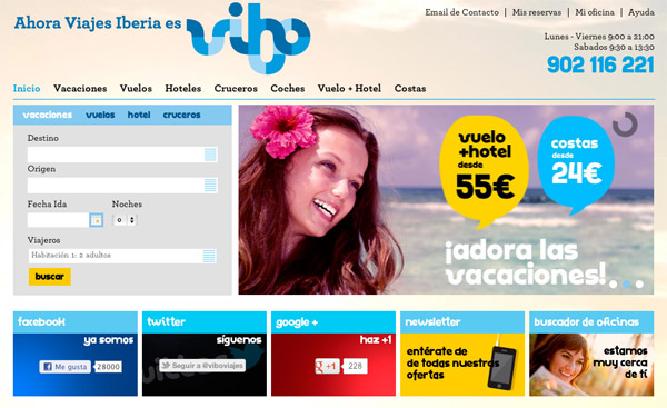Diseño más actual de la web de Vibo Diseño más actual de la web de Vibo